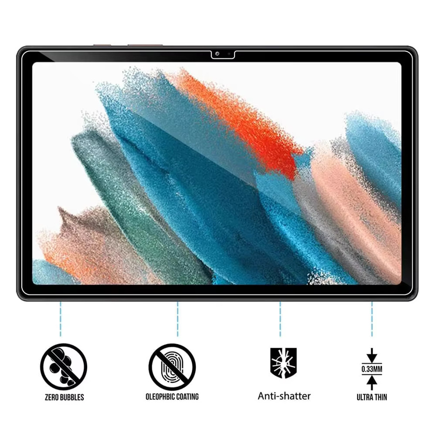 2 Stück Samsung Galaxy Tab A8 10,5 Zoll 2022 X200 X205 Displayschutzfolie aus gehärtetem Glas, transparent - Bild 2