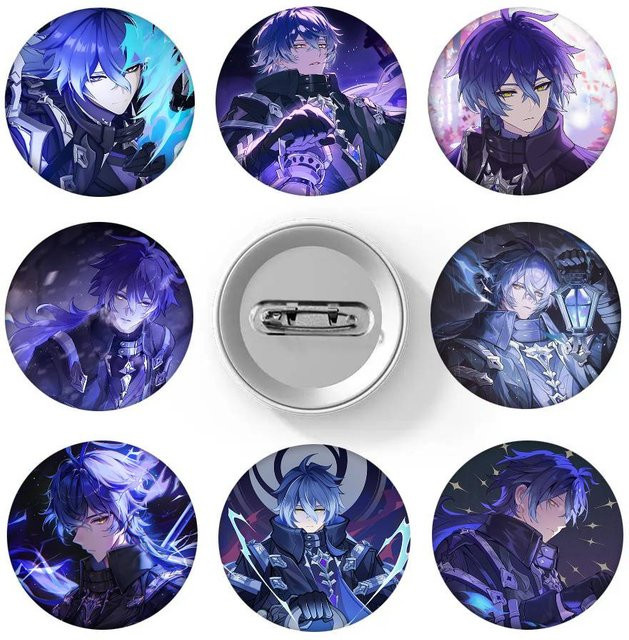 Genshin Impact Flins Runde Anstecknadel Brosche - Bild 1