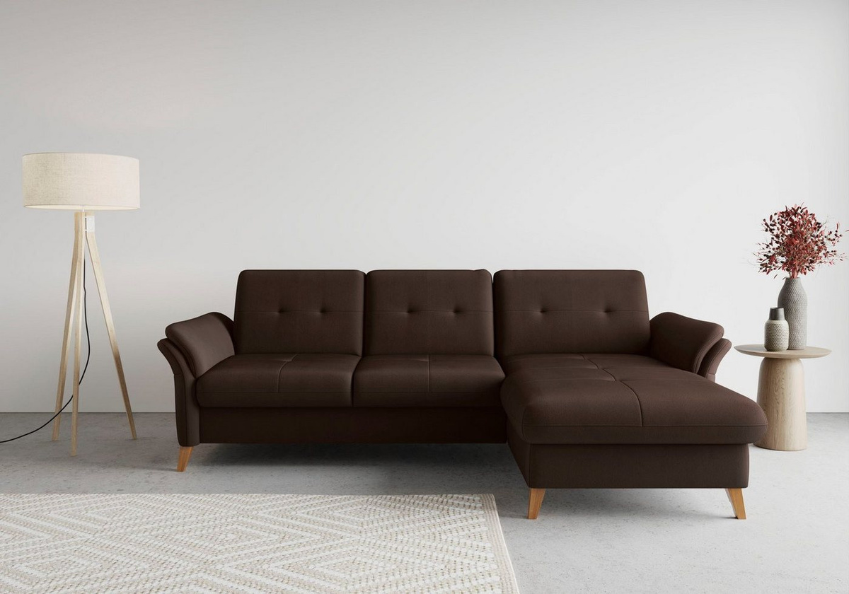sit&more Ecksofa Göteborg mit Sitztiefenverstellung, Federkern und optionaler Bettfunktion - Bild 1