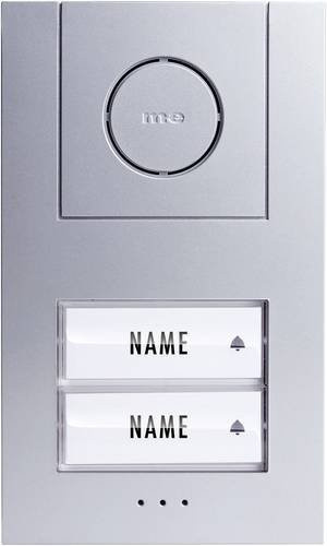 M-e modern-electronics Türsprechanlage Kabelgebunden Außeneinheit 41005 für 2 Familienhäuser in Weiß und Silber aus Aluminium - Bild 1