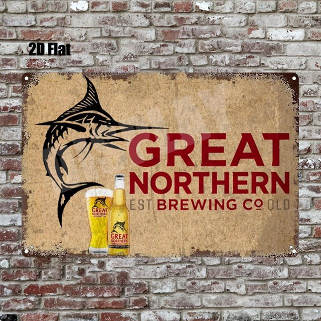 Great Northern Brewing Co Metall-Blechschild Shark Beer Wandkunst, Mehrfarbig, B: 20,32 cm, H: 30,48 cm - Bild 1
