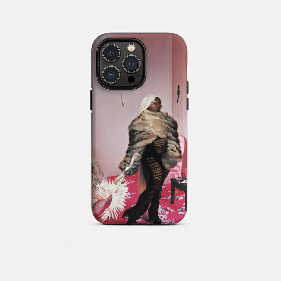 MEGA BBL T-Theodora Handyhülle für iPhone 17 16 15 14 13 12 Pro Max Plus, glänzende HD-Doppelschicht-Flüssigkeitshartschale in Weiß - Bild 5