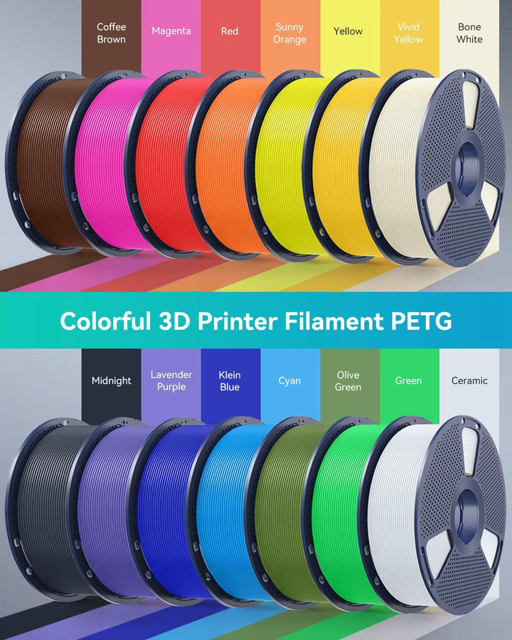 SUNLU PETG 3D-Filament 1,75 mm Mehrfarbig Blau für FDM 3D-Drucker - Bild 6