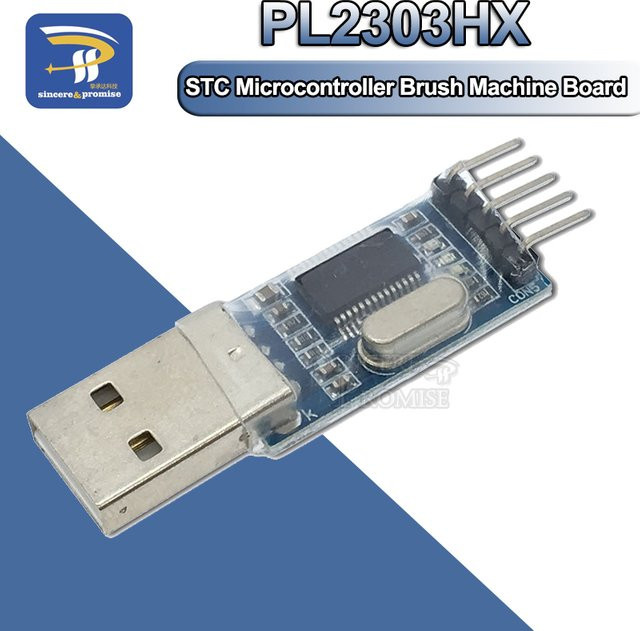 PL2303 USB zu RS232 TTL Konverter Adapter Modul in Blau für STC Mikrocontroller und Programmierarbeiten - Bild 1