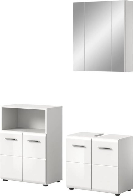 Inn.Furn Badmöbel Set Cover in Weiß Hochglanz, 3-teilig, Breite: 135 cm - Bild 1
