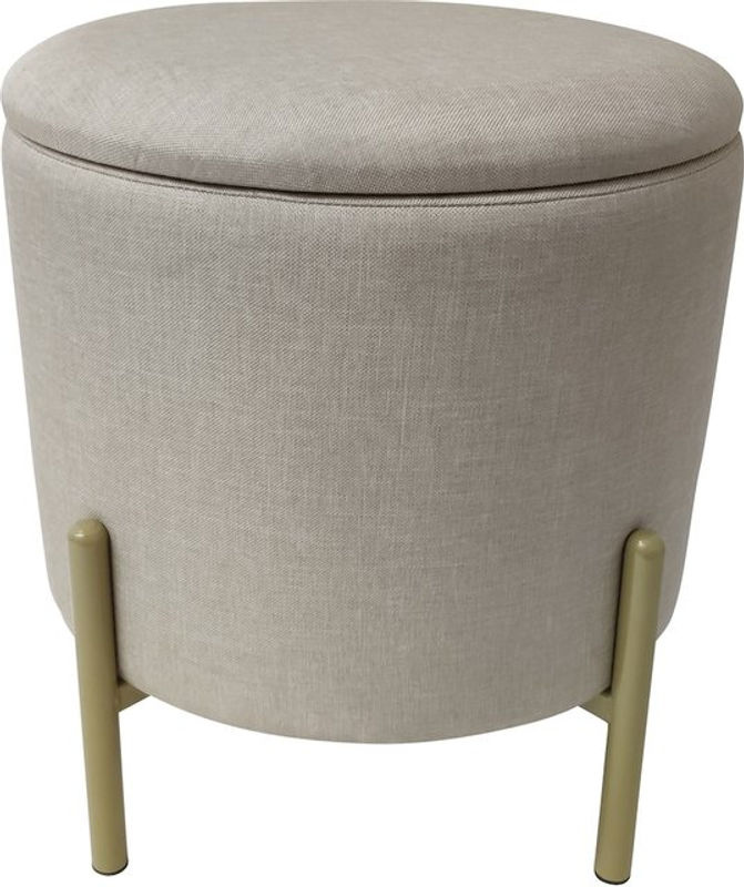 ECHTWERK Sitzhocker Logan mit Samtbezug in Beige, B/T/H: 36 x 40 x 40 cm - Bild 2
