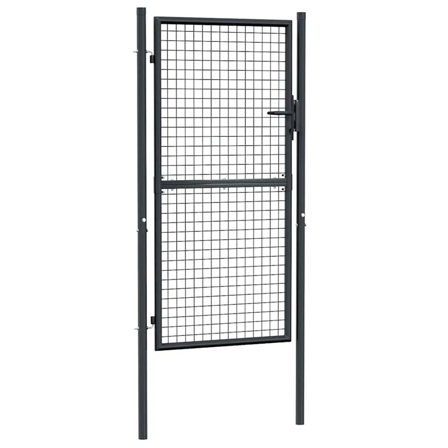 vidaXL Gitter-Gartentor aus verzinktem Stahl in Grau/Anthrazit, Breite: 100 cm, Höhe: 175 cm - Bild 2