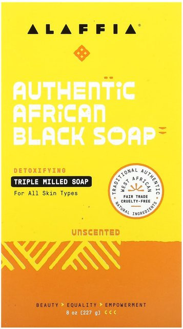Alaffia Schwarze Seife, unparfümiert, 227 g, Unisex - Bild 1