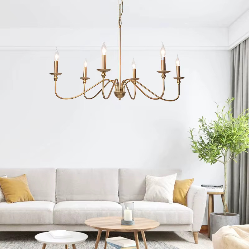 Vikotou Industrielle Pendelleuchte in Gold/Messing, verstellbare Hängelampe mit E14 Fassung für Esszimmer, Küche, Flur oder Schlafzimmer - Bild 3