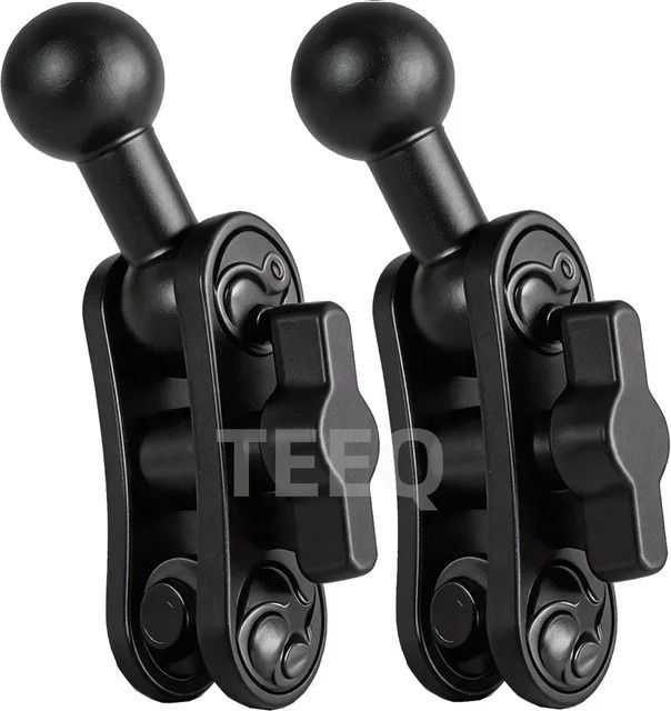 TEEQ Motorrad-Handyhalterung aus Aluminiumlegierung mit 17mm Kugelkopf und Verlängerungsstange in Schwarz - Bild 1