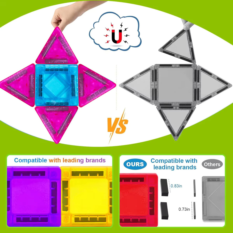 GIROMAG Magnetfliesen Erweiterungsset Bunte Magnetbausteine STEM-Starter-Set für Kinder ab 3 Jahren - Bild 3