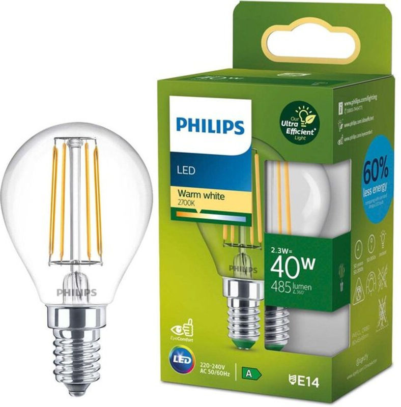 Philips LED-Lampe Classic Tropfen, E14, transparent, warmweiß - Bild 2