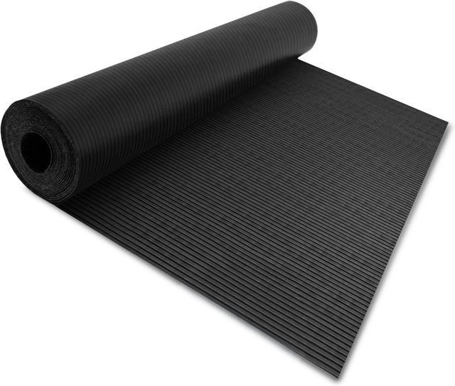 Karat Gummiläufer Breit Gerippt aus SBR, Schwarz, B/T/H: 100 x 100 x 0,3 cm - Bild 1