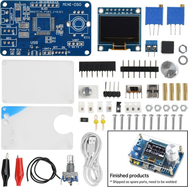 Aideepen DIY Mini Digital Oszilloskop Elektronik-Kit mit 0,96 Zoll Display in Blau - Bild 1