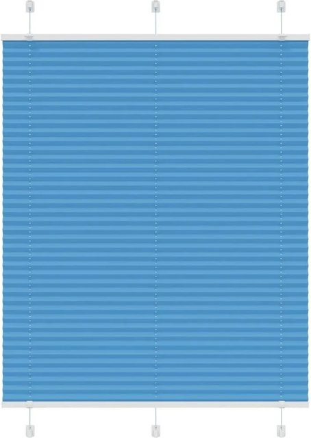 vidaXL Plissee Blau semi-transparent aus Polyester B: 105 cm, H: 100 cm - Bild 1
