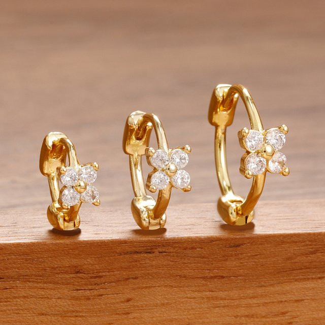 Maodane Creolen Ohrringe Set, Zirkonia, Gold, Damen - Bild 1