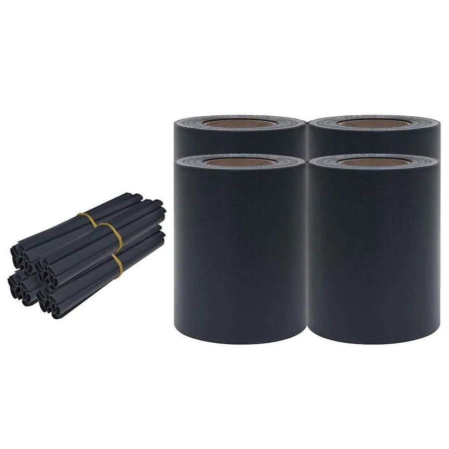 vidaXL Garten-Sichtschutz aus PVC und Polyester, 4 Stück, Dunkelgrau, Höhe: 1,90 m, Breite: 0,35 m - Bild 2