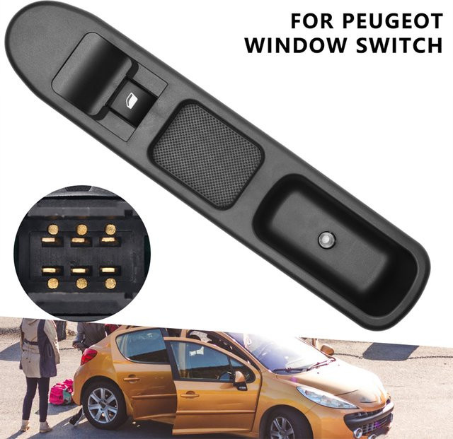 Everso Armlehne und Schalterpanel für die Fahrerseite von Peugeot 207 (2006-2018), Farbe: Schwarz - Bild 1