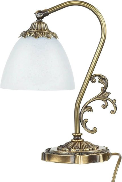 Giovanni Battista Tischlampe im Jugendstil aus Messing und Glas, schwenkbar, Farbe: Gold/Messing oder Bronze, Höhe: 30 cm - Bild 1
