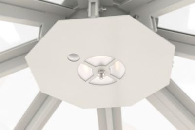 LED-Beleuchtung für Achteck-Raucherpavillon Modell Paris von WSM, 11 W, neutralweiß, IP65, Platte verkäult weiß RAL 9016 - Bild 1