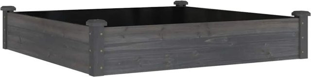 vidaXL Hochbeet aus Massivholz Tanne in Grau, B/T/H: 120 x 120 x 25 cm - Bild 1