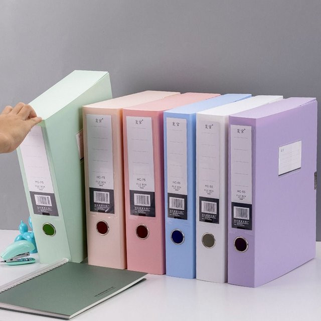Multifunktionale Dokumenten-Aufbewahrungsbox für A4-Ordner in Lila aus Kunststoff - Bild 1