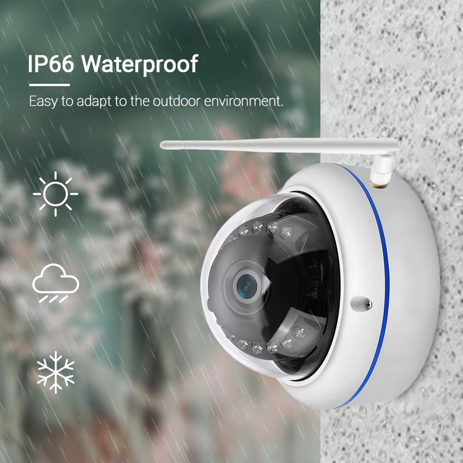 HAMROLTE WLAN Außenkamera mit 5MP HD Auflösung, IP65 wasserdicht und vandalensicher, kabellose IP-Kamera in Weiß mit Audioaufnahme und iCSee Unterstützung - Bild 5