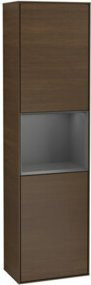 V&B Hochschrank Finion Wandbeleuchtung mit Glastüren und LED-Beleuchtung, B/T/H: 41,8 x 27,0 x 151,6 cm, lackiert, weiß - Bild 1