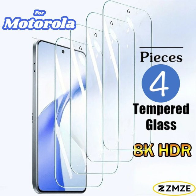 4er-Pack Displayschutzfolien aus gehärtetem Glas für Motorola G57 G54 Power G51 5G G50 5G G53 G52 G55 G56 Serie, transparent und glänzend - Bild 1