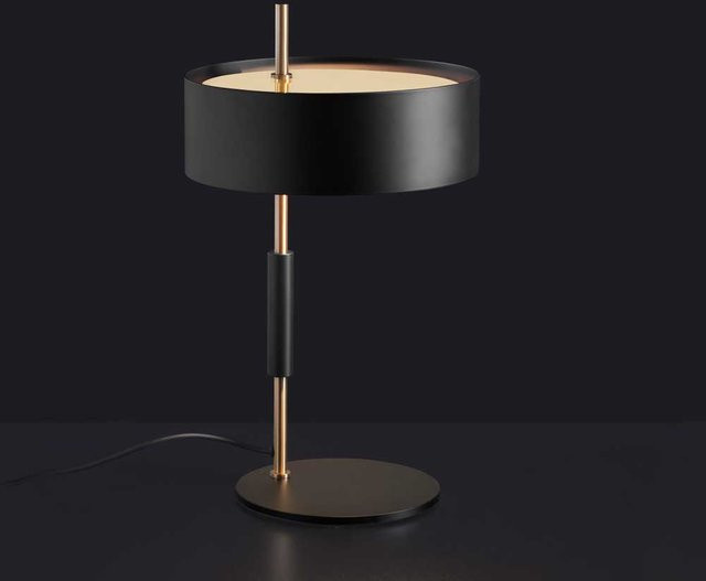 Oluce 1953 Tischleuchte aus Metall in Schwarz oder Gold/Messing mit dimmbarer LED und E27-Fassung - Bild 1