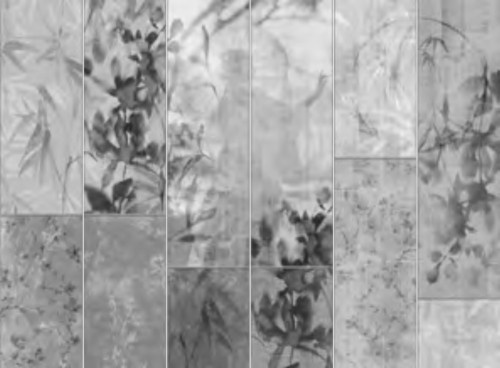 Jannelli & Volpi Mural Sumi Tapete mit floralem Muster in Grau - Bild 1