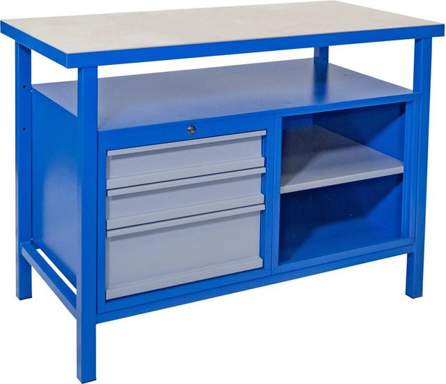 Güde Werkbank P 1200 SL in Grau-Blau aus Stahl und Holz, B/T/H: 120 x 60 x 85 cm - Bild 1