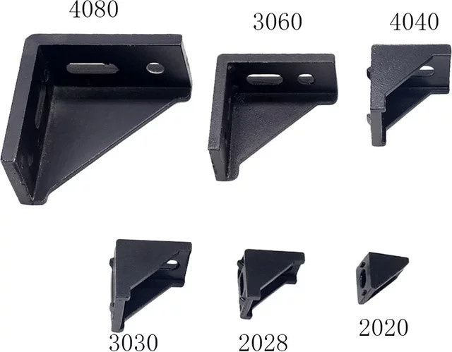 Odavis Eckwinkel-Fitting aus Aluminium für industrielle Aluminiumprofile, Schwarz Matt, 10 Stück - Bild 1