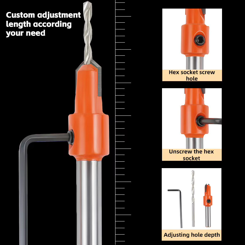 Onmaiwei HSS Schrauben-Extraktor Set mit 8mm Schaft in Orange für die Holzbearbeitung - Bild 4