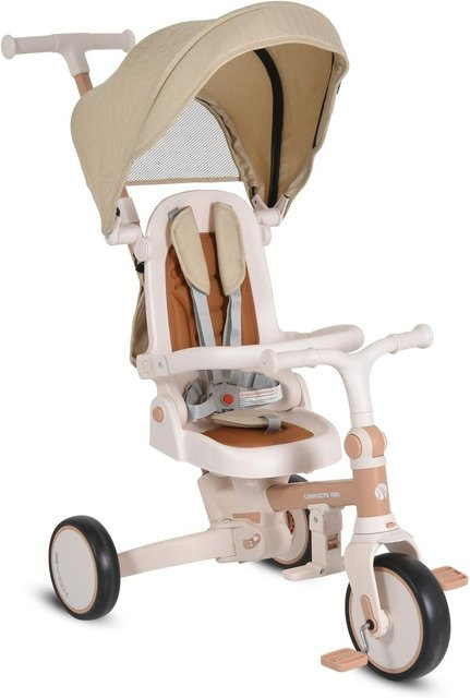 Byox Tricycle Compacto 4 in 1 Dreirad mit Schiebegriff klappbar beige EVA - Bild 1