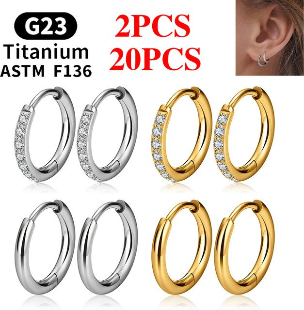UHERA Ohrring Hoop, Titan, Zirkonia, Silber, Damen - Bild 1