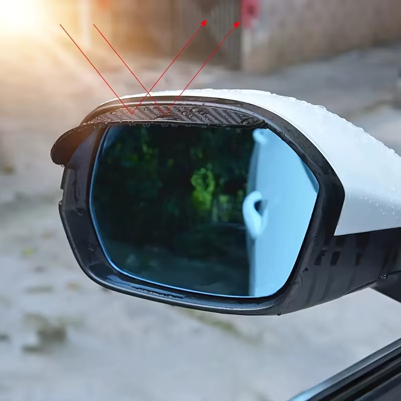DUTRIEUX Auto Rückspiegel Regen Schild in Carbon Faser Textur, Schwarz, 1 Paar - Bild 5