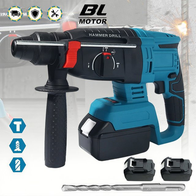 Makita LXT Akku Schlagbohrmaschine mit bürstenlosem Motor, 26 mm Cordless Bohrhammer in Blau, kompatibel mit 18V Makita Batterien - Bild 1