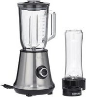 Severin Smoothie-Maker SM 3737 Standmixer 500W Edelstahl gebürstet Schwarz Silber 1 Liter - Bild 1