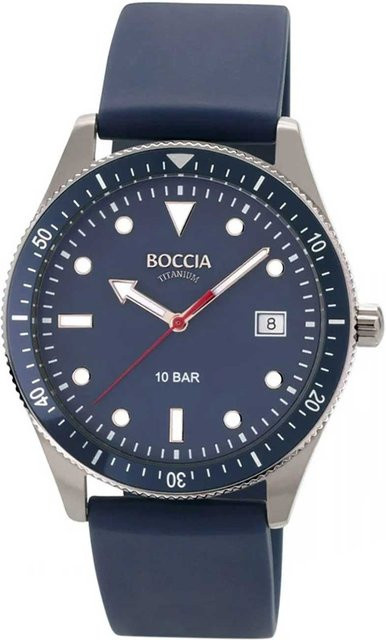 Boccia Herrenuhr, Quarz, Titan, 39 mm, Silikon, Blau, 10 ATM - Bild 1