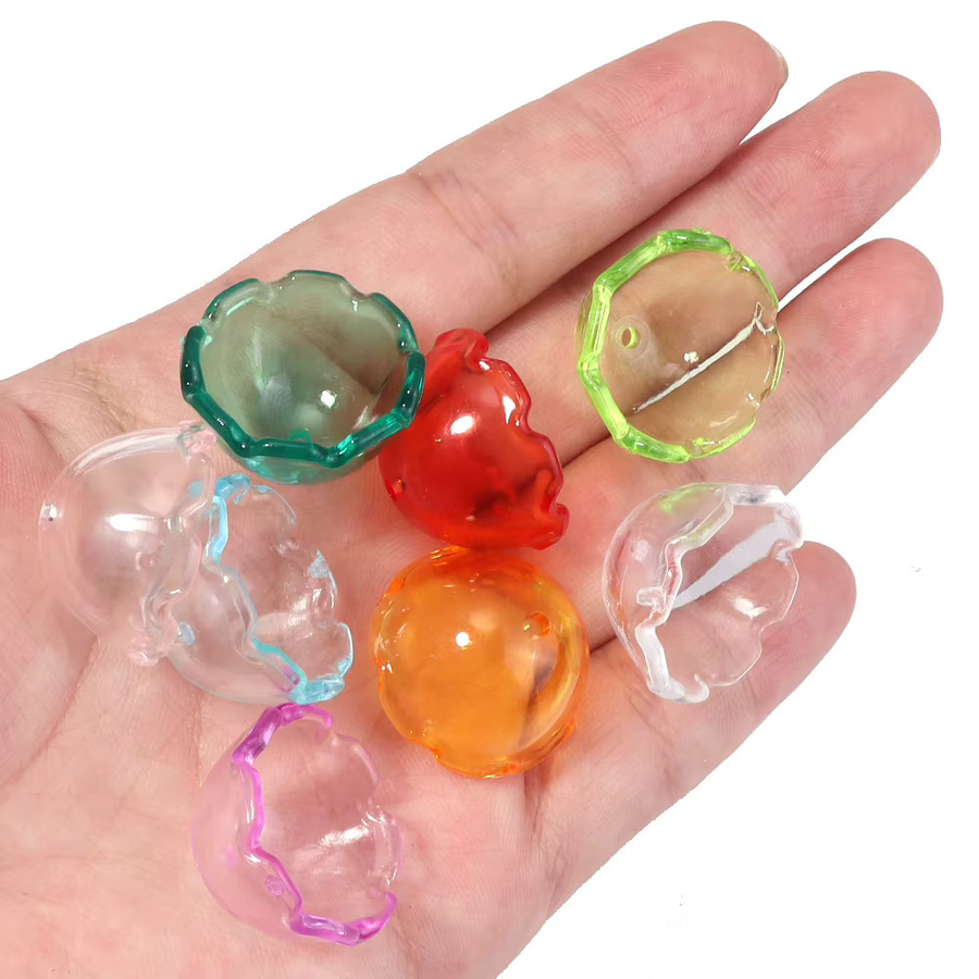 louleur Perlen Acryl, Bunte Transparente Blume Quallen, 13x22mm, Unisex - Bild 3