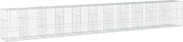 vidaXL Gabione mit Deckel aus verzinktem Eisen in Silber, B/T/H: 1100 x 100 x 150 cm - Bild 1