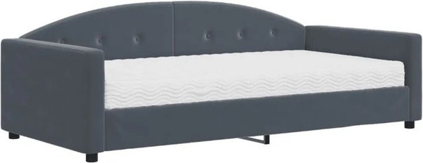 vidaXL Schlafsofa mit Schlaffunktion aus Samt in Dunkelgrau, B/T/H: 200 x 100-120 x 75 cm