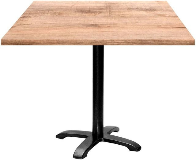 RestooTab Tisch Bazila quadratisch in Eiche Hellbraun mit schwarzem Gestell, B/T/H: 90 x 90 x 74 cm - Bild 1