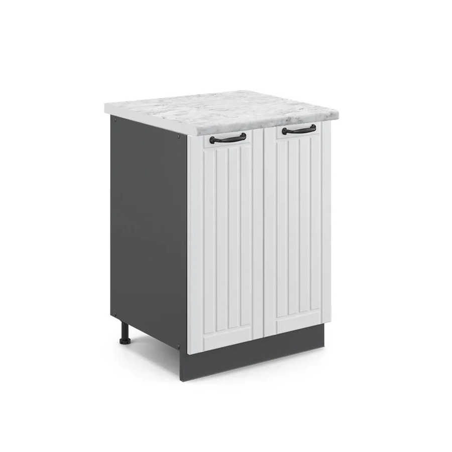 Vicco Küchenunterschrank Fame-Line in Weiß und Anthrazit im Landhausstil mit Soft-Close-Türen, B: 60 cm, T: 60 cm, H: 82 cm - Bild 2