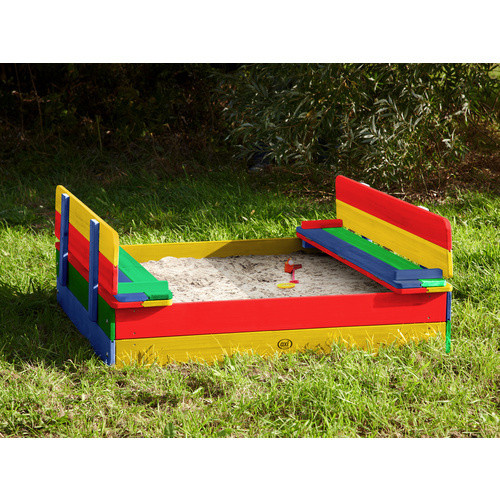 AXI Sandkasten Ella mit Sitzbank aus Hemlockholz in Regenbogenfarben, B/T/H: 100 x 95 x 20 cm - Bild 5