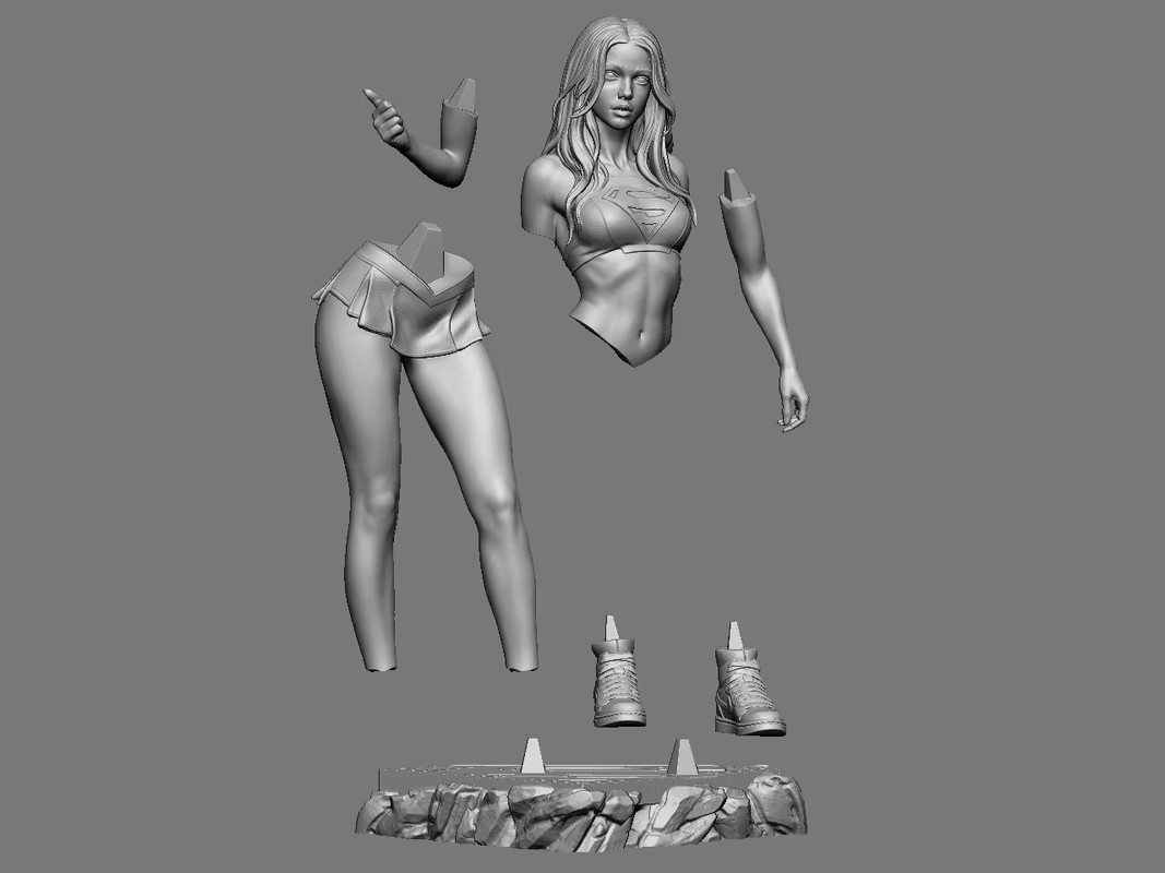 HEROCROSS Supergirl DC, Action Figur, Weiß, Unmontiert, Unbemalt - Bild 2