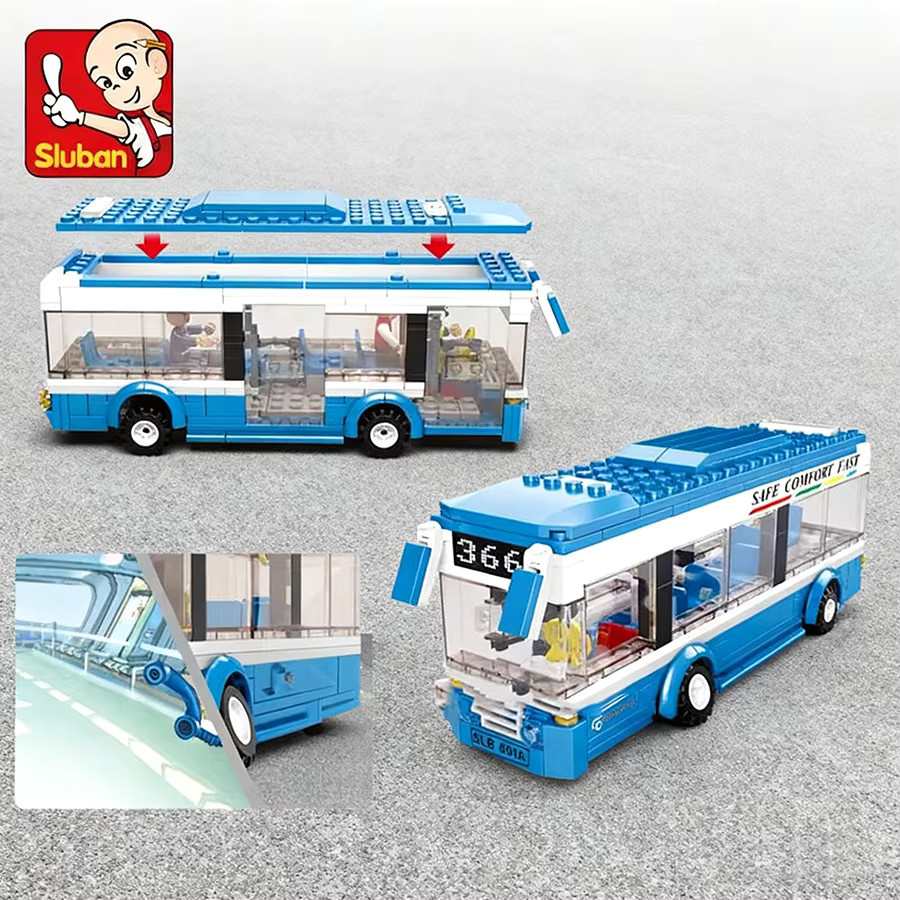 Sluban Stadt Serie Single Decker Bus, Baustein, 238-teiliges Set - Bild 2
