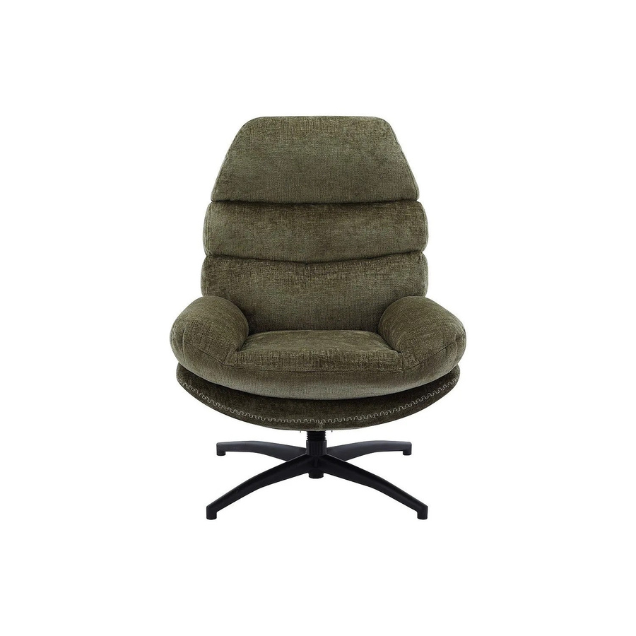 Vente-unique Sessel Lizuta mit gerader Rückenlehne und Drehsitz in Grün aus Stoff, Höhe: 78 cm - Bild 2