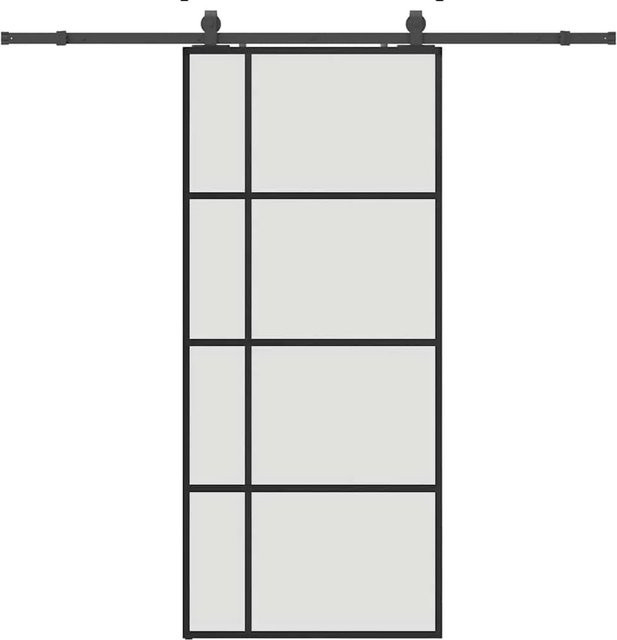 vidaXL Schiebetür aus ESG-Glas in Schwarz mit Beschlag, B: 90 cm, H: 205 cm - Bild 1